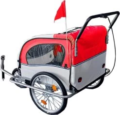 Fietskar Kind - Fietsaanhanger - Met Schokbreker - Rood -Extreem Snel Rijden 1200x1148 7