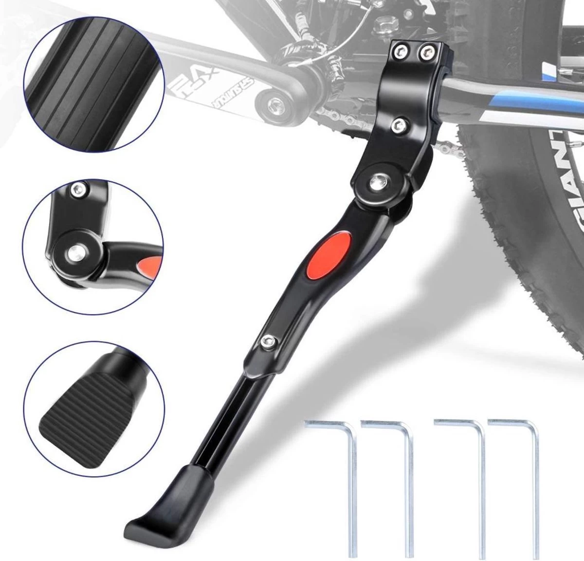 Merkloos Fietsstandaard Enkel 26 Cm Zijstandaard Aluminium Roestvrij Fiets Mountainbikes Makkelijk Te Installeren - Mountainbike Standaard Universeel - MTB Kickstand 3 Merkloos Fietsstandaard Enkel 26 Cm Zijstandaard Aluminium Roestvrij Fiets Mountainbikes Makkelijk Te Installeren - Mountainbike Standaard Universeel - MTB Kickstand