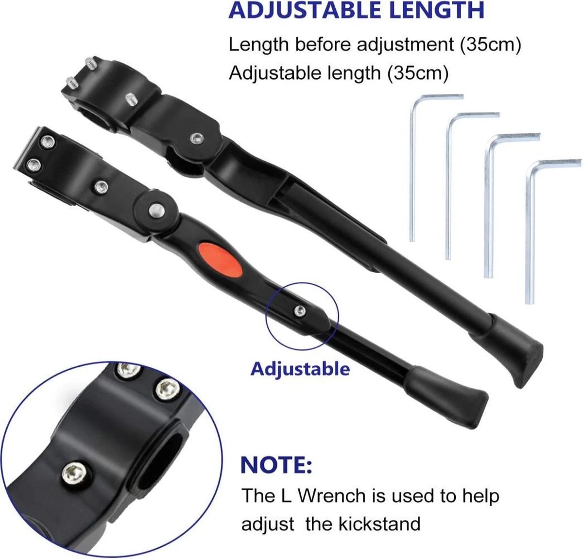 Merkloos Fietsstandaard Enkel 26 Cm Zijstandaard Aluminium Roestvrij Fiets Mountainbikes Makkelijk Te Installeren - Mountainbike Standaard Universeel - MTB Kickstand 4 Merkloos Fietsstandaard Enkel 26 Cm Zijstandaard Aluminium Roestvrij Fiets Mountainbikes Makkelijk Te Installeren - Mountainbike Standaard Universeel - MTB Kickstand - Afbeelding 2