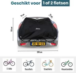Vebics® Fietshoes Voor 2 Fietsen Fietsendrager - Waterdicht - Elektrische Fiets - Fietsbeschermhoes -Extreem Snel Rijden 1200x1153 14