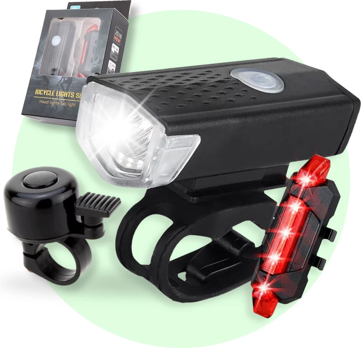 Quled Fietsverlichting USB Oplaadbaar - Oplaadbare USB Led Fietslamp - Voorlicht & Achterlicht - Waterdicht 3 Quled Fietsverlichting USB Oplaadbaar - Oplaadbare USB Led Fietslamp - Voorlicht & Achterlicht - Waterdicht