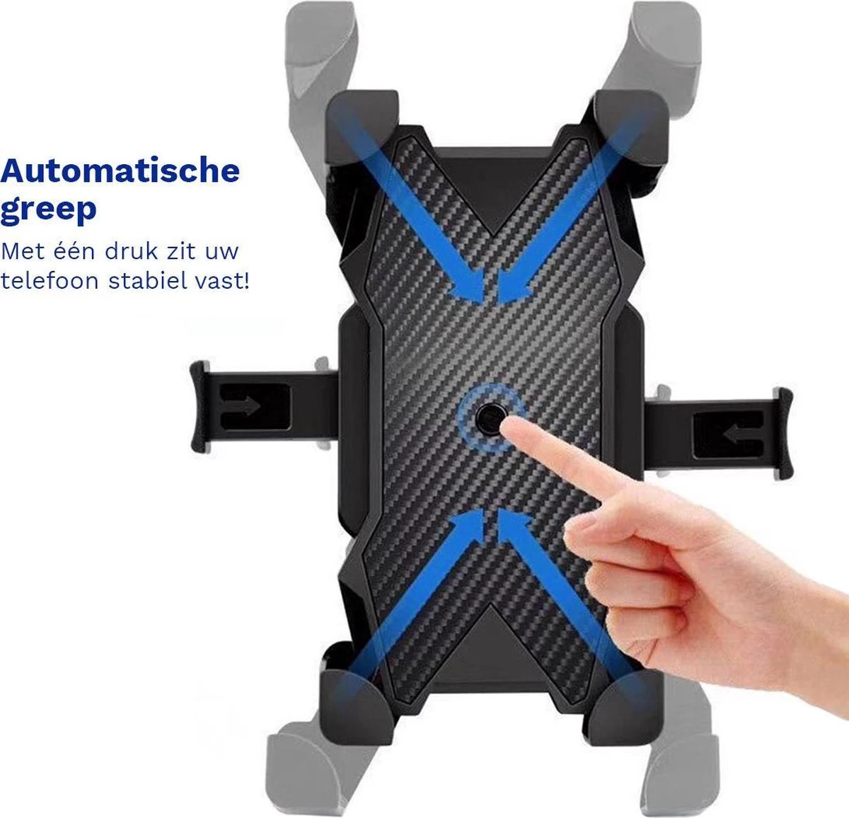 Telefoonhouder Voor Fiets Scooter Of Motor - Met Automatische Span Bevestiging 6 Telefoonhouder Voor Fiets Scooter Of Motor - Met Automatische Span Bevestiging - Afbeelding 4