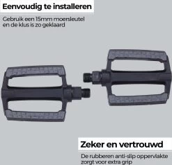 BBB Cycling SteadyRider Fietspedalen - Rubber Antislip - Stadsfiets & E-bike - Met Reflector - Zwart - BPD-44 -Extreem Snel Rijden 1200x1158 12