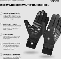 GripGrab - Ride Windproof Winter Gevoerde Padded Fietshandschoenen - Zwart - Unisex - Maat XL -Extreem Snel Rijden 1200x1158 13