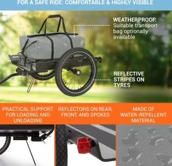 Cargo Bull Travel Aanhangwagen 40kg Fietsaanhanger Zwart/hout -Extreem Snel Rijden 1200x1158 23