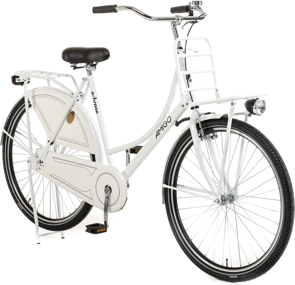Amigo Eclypse Transportfiets 28 Inch - Omafiets Met Voordrager - Wit 4 Amigo Eclypse Transportfiets 28 Inch - Omafiets Met Voordrager - Wit - Afbeelding 2