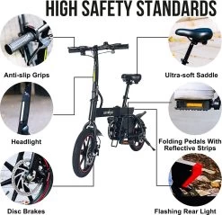 Windgoo B20 V3 - Elektrische Vouwfiets - E Bike - 250W 7.8Ah Batterij - APP IOS Android - 14 Inch - 25 KM/H - Zwart -Extreem Snel Rijden 1200x1160 6