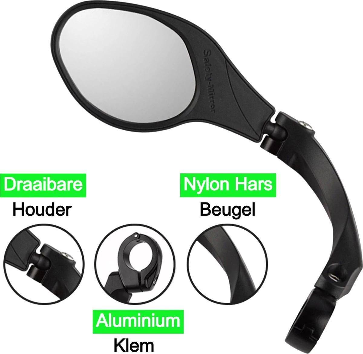 Merkloos Life-X Fietsspiegel – Ebike – 360° Verstelbaar – Links 7 Merkloos Life-X Fietsspiegel – Ebike – 360° Verstelbaar – Links - Afbeelding 5