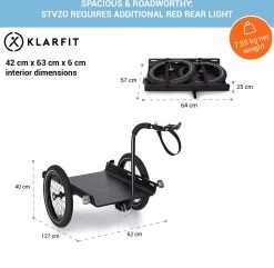 Cargo Bull Travel Aanhangwagen 40kg Fietsaanhanger Zwart/hout -Extreem Snel Rijden 1200x1171 10