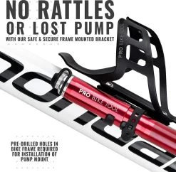 PRO BIKE TOOL Mini Luchtpomp Fiets, Fietspomp Voor Alle Ventielen (Presta & Schrader), Hoge Druk Tot 6,9 Bar / 100 PSI, Betrouwbare, Compacte & Lichtgewicht Framepomp, Pomp Voor Racefiets & Mountainbike. -Extreem Snel Rijden 1200x1174 9