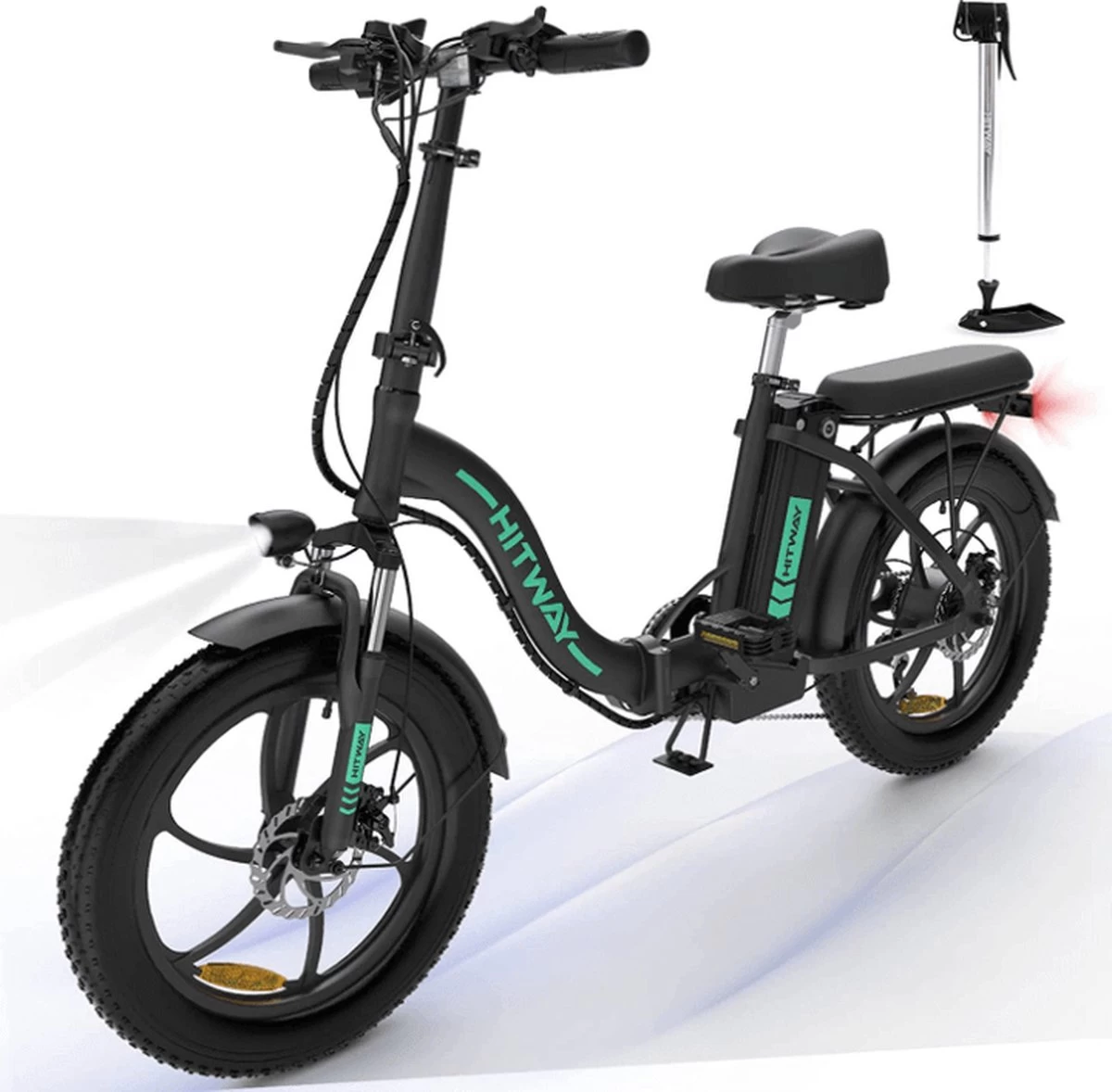 HITWAY E-bike Elektrische Fiets 20" Vouwfiets Met Dikke Banden, 250W/36V/11,2Ah Accu, 35-90 Km, Offroad-mountainbike Met Shimano 7 Versnellingen, CityBike Voor Heren En Dames 9 HITWAY E-bike Elektrische Fiets 20" Vouwfiets Met Dikke Banden, 250W/36V/11,2Ah Accu, 35-90 Km, Offroad-mountainbike Met Shimano 7 Versnellingen, CityBike Voor Heren En Dames - Afbeelding 7