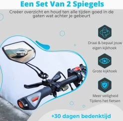 NueNext Fietsspiegel Ebike 2 Stuks – Achteruitkijk Spiegel Op Stuur – Multi-verstelbaar – 360 Rotatie - Speed-pedelec -Extreem Snel Rijden 1200x1178 9
