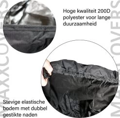 Maxxcovers Cargo Bakfietshoes - Voor 2-wielers Met Regentent Huif - Waterdicht - Zwart -Extreem Snel Rijden 1200x1179 9