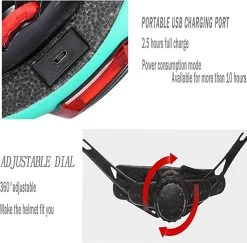 Fietshelm-Met Voor- En Achterlicht-Skatehelm -Maat-M-54 Tot 57cm-Helm Wit - LED Verlichting -Extreem Snel Rijden 1200x1180 9