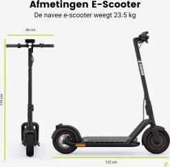 NAVEE N65 Elektrische Step Voor Volwassenen - Elektrische Scooter Met 10'' Luchtbanden - Motorvermogen E Step Van 500W Tot 1000W - Bereik Tot 65km Aan Snelheid Van 25km/u -Extreem Snel Rijden 1200x1181 4