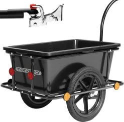 Monzana Fietskar Aanhanger - Met 90L Kunststof Kuip Koppeling – Zwart -Extreem Snel Rijden 1200x1183 10