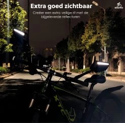 BikePro Verstelbare Fietsspiegel Set Incl. Reflectoren - Links & Rechts - Achteruitkijkspiegel Fiets - Geschikt Voor E Bike, Fiets, Motor, Step -Extreem Snel Rijden 1200x1186 2