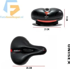 Voltano Fietszadel Met Gelpads - Zwart/Rood - Uitsparing - Zadelvering - Unisex - Incl. Gratis Zadelstrop -Extreem Snel Rijden 1200x1188 5