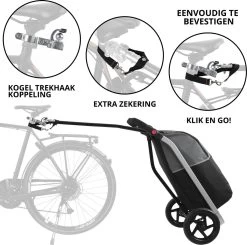 Shoppingcruiser 2 In 1 Boodschappentrolley Voor Achter De Fiets - Fietskar - Robuuste Boodschappenwagen - Allround Bagagekar -Extreem Snel Rijden 1200x1188 8