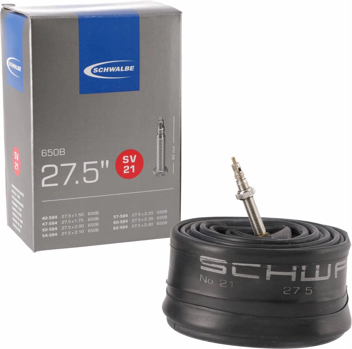 Schwalbe Binnenband 27,5 X 1.50/2.40 (40/62-584) Fv 40 Mm 3 Schwalbe Binnenband 27,5 X 1.50/2.40 (40/62-584) Fv 40 Mm