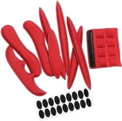 Merkloos Foam Pads Setje - Rood - Fietshelm Inleg Bescherming - Klittenband + Lijm - Inner Padding Voering Voor Helm - 27-delige Set -Extreem Snel Rijden 1200x1192 11