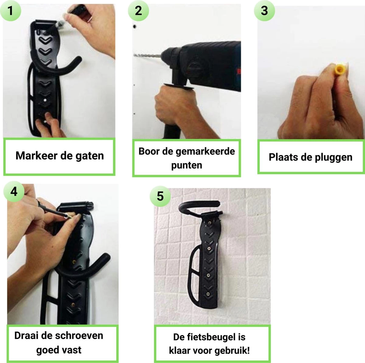 Merkloos Fiets Ophangsysteem -fietshaak- Muurbeugel Fiets- Ophangbeugel Fiets-Fietsbeugel Muur- Geschikt Voor Mountainbikes En Racefietsen- Max 30 Kg- Incl. Montagemateriaal Met Potlood- Geschikt Voor Stevige/gladde Muur 10 Merkloos Fiets Ophangsysteem -fietshaak- Muurbeugel Fiets- Ophangbeugel Fiets-Fietsbeugel Muur- Geschikt Voor Mountainbikes En Racefietsen- Max 30 Kg- Incl. Montagemateriaal Met Potlood- Geschikt Voor Stevige/gladde Muur - Afbeelding 8