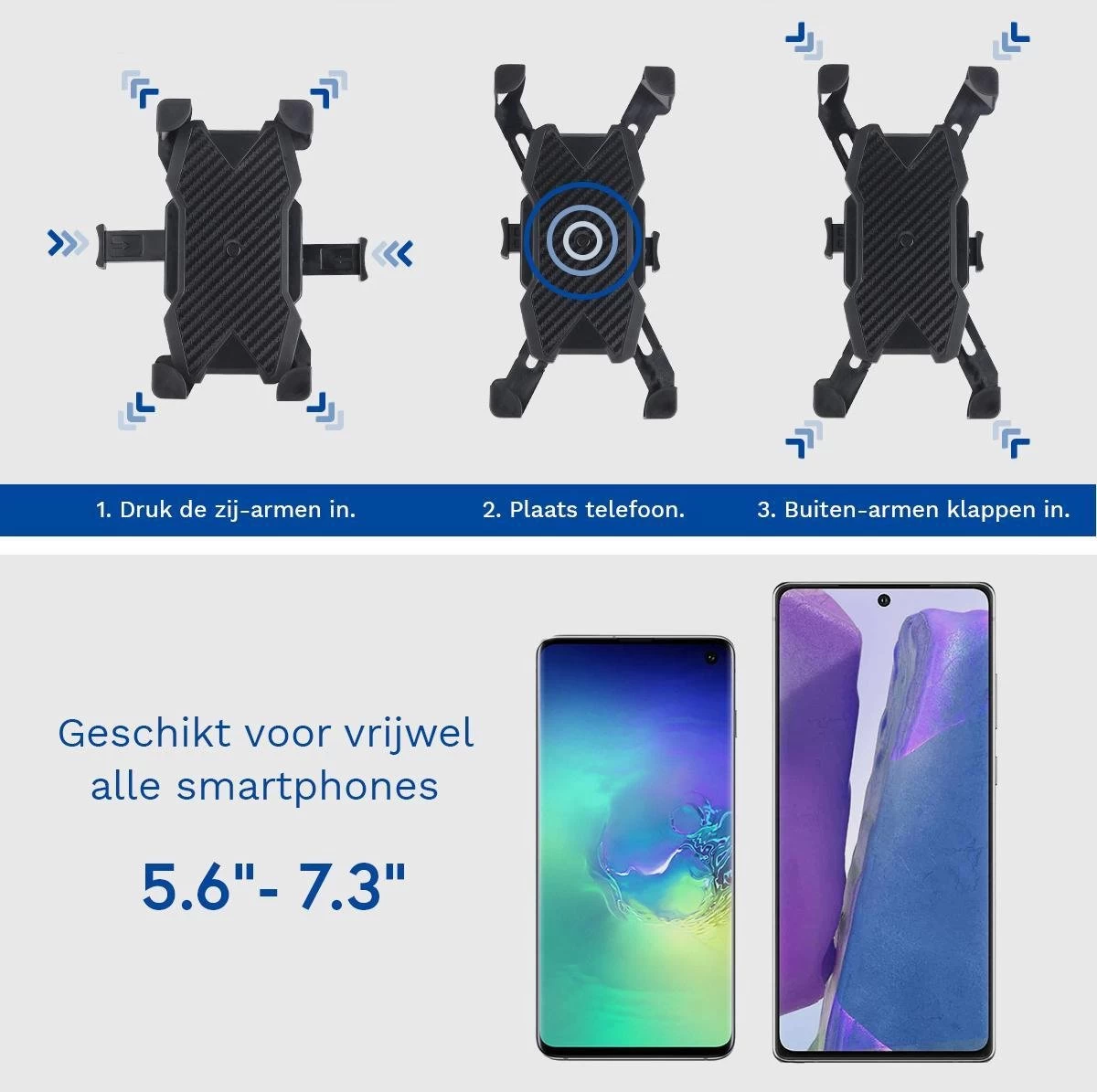 Telefoonhouder Voor Fiets Scooter Of Motor - Met Automatische Span Bevestiging 5 Telefoonhouder Voor Fiets Scooter Of Motor - Met Automatische Span Bevestiging - Afbeelding 3