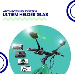 Beyond Gold - Fietsspiegel - Links - Reflectie Strip - E Step - Elektrische Fiets - Mountain Bike - Incl Grote Kijkhoek - Achteruitkijkspiegel - 360º Verstelbaar - Multifunctioneel - Incl Inbussleutel - Fiets Spiegel -Extreem Snel Rijden 1200x1195 9