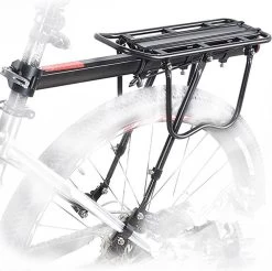 Merkloos Bagagedrager Fiets - Bagagerek Met Zadelpenbevestiging - Aluminium - Zwart - Geschikt Voor Mountainbike & Racefiets