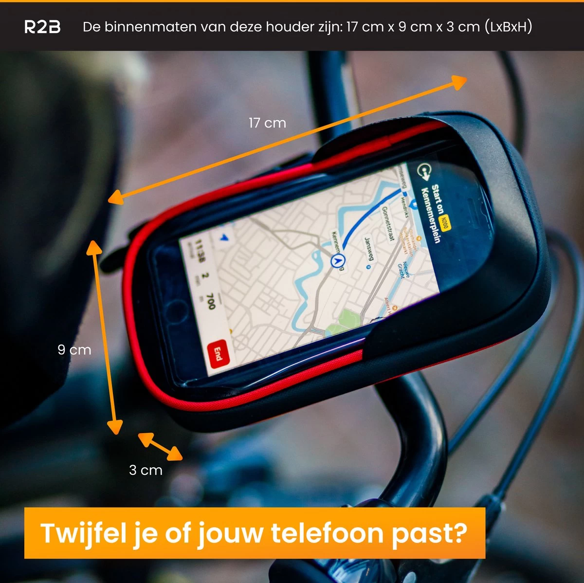 R2B® Telefoonhouder Fiets Waterdicht Met 360 Graden Rotatie - Ook Voor Scooter & Motor - Gsm Houder - Model Den Haag - Zwart/Rood - Accessoires - Fietshouder Smartphone Mobiel 10 R2B® Telefoonhouder Fiets Waterdicht Met 360 Graden Rotatie - Ook Voor Scooter & Motor - Gsm Houder - Model Den Haag - Zwart/Rood - Accessoires - Fietshouder Smartphone Mobiel - Afbeelding 8