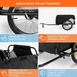 Mountee Rijwielaanhanger Trekker 130l 60kg Stalen Buis -Extreem Snel Rijden 1200x1199 9