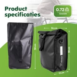 Ekostar® Enkele Fietstas - Rolltop - 19 Liter - E-Bikes - Zwart 14 Ekostar® Enkele Fietstas - Rolltop - 19 Liter - E-Bikes - Zwart -Extreem Snel Rijden 1200x1200 1042