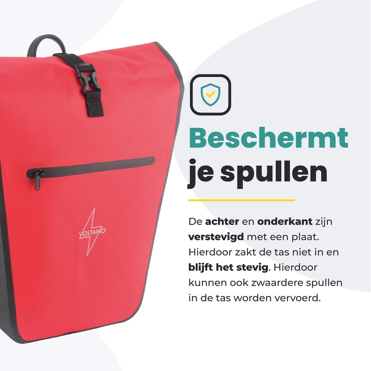 Voltano Luxe E-bike Fietstas 28L – Zwart / Rood – Pakaftas Met Laptop Vak – 100% Waterdicht - Met Gratis Schouderband 18 Voltano Luxe E-bike Fietstas 28L – Zwart / Rood – Pakaftas Met Laptop Vak – 100% Waterdicht - Met Gratis Schouderband - Afbeelding 16