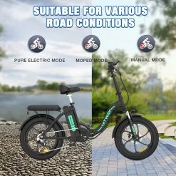 HITWAY Elektrische Fiets - E-Bike - 20 Inch- Fatbike - 250 W- Shimano 7 Versnellingen -Extreem Snel Rijden 1200x1200 125