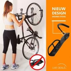 Merkloos Fiets Ophangsysteem | Fietshaak | Muurbeugel Fiets | Fiets Ophangbeugel | Fietsbeugel | Fietsenrek | Fiets Ophangen | Tot 25 KG -Extreem Snel Rijden 1200x1200 1415