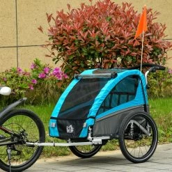 HOMCOM 3-in-1 Kinderaanhanger Jogger Fietskar Voor 2 Kinderen Aluminium 440-018 -Extreem Snel Rijden 1200x1200 1438