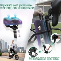 Hitway BK5 Elektrische Fiets | Opvouwbare E-bike | 16 Inch | Hitway BK5 250W Motor | Zwart -Extreem Snel Rijden 1200x1200 144