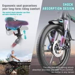 Merkloos Hitway 14F005 Elektrische Fiets E-bike | Opvouwbaar | 250W Motor | 7.5Ah | 16" | Zwart / Groen -Extreem Snel Rijden 1200x1200 147