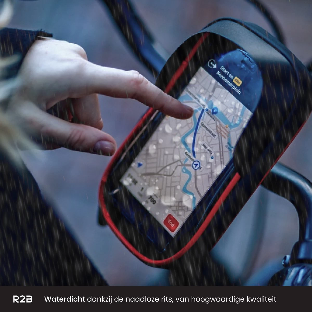 R2B® Telefoonhouder Fiets Waterdicht Met 360 Graden Rotatie - Ook Voor Scooter & Motor - Gsm Houder - Model Den Haag - Zwart/Rood - Accessoires - Fietshouder Smartphone Mobiel 4 R2B® Telefoonhouder Fiets Waterdicht Met 360 Graden Rotatie - Ook Voor Scooter & Motor - Gsm Houder - Model Den Haag - Zwart/Rood - Accessoires - Fietshouder Smartphone Mobiel - Afbeelding 2