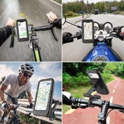 MIFOR® Fiets Telefoonhouder, Waterdichte Smartphonehouder Met Touchscreen, 360 ° Draaibaar, In Hoogte Verstelbaar Voor IPhone Samsung Galaxy Huawei - UNIVERSEEL - Fietsmotor, Zwart -Extreem Snel Rijden 1200x1200 1573