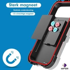 MIFOR® Fiets Telefoonhouder, Waterdichte Smartphonehouder Met Touchscreen, 360 ° Draaibaar, In Hoogte Verstelbaar Voor IPhone Samsung Galaxy Huawei - UNIVERSEEL - Fietsmotor, Zwart -Extreem Snel Rijden 1200x1200 1574