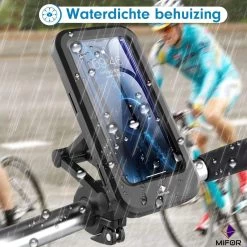 MIFOR® Fiets Telefoonhouder, Waterdichte Smartphonehouder Met Touchscreen, 360 ° Draaibaar, In Hoogte Verstelbaar Voor IPhone Samsung Galaxy Huawei - UNIVERSEEL - Fietsmotor, Zwart -Extreem Snel Rijden 1200x1200 1575