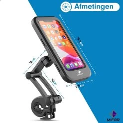 MIFOR® Fiets Telefoonhouder, Waterdichte Smartphonehouder Met Touchscreen, 360 ° Draaibaar, In Hoogte Verstelbaar Voor IPhone Samsung Galaxy Huawei - UNIVERSEEL - Fietsmotor, Zwart -Extreem Snel Rijden 1200x1200 1578