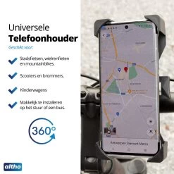 Altho Telefoonhouder Fiets - Universeel - Draaibaar - Anti Shock & Vibratie - Ook Voor Scooter & Motor -Extreem Snel Rijden 1200x1200 1606