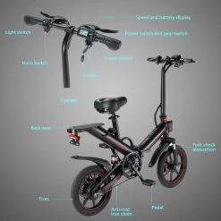 OUXI - V5 - 16 Inch - Elektrische Fiets - E Bike - Elektrische Vouwfiets - APP IOS/ Android - 500W Motor - 15Ah Lithuim Ion Batterij - Zwart -Extreem Snel Rijden 1200x1200 162
