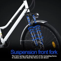 HITWAY 26 Inch E-bike, Elektrische Fiets Voor Heren En Dames, Pedelec Stadsfietsen, 250 W Motor, 36 V/11,2 Ah E-bike, Shimano 7 Versnellingen, 35-90 Km| Wit / Blauw -Extreem Snel Rijden 1200x1200 27