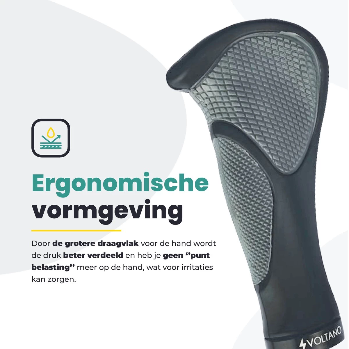 Voltano Ergonomisch Gevormde Fiets Handvatten - Handvat Eenvoudig En Stevig Vastzetten Met Imbus - Inclusief Bevestigingsmateriaal - Anti Plak Coating - Verhoogde Grip Fietshandvatten 10 Voltano Ergonomisch Gevormde Fiets Handvatten - Handvat Eenvoudig En Stevig Vastzetten Met Imbus - Inclusief Bevestigingsmateriaal - Anti Plak Coating - Verhoogde Grip Fietshandvatten - Afbeelding 8