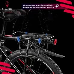 Mountainbike Bagagedrager En Spatbord - Fiets Rek Achter Met QR - Pro Sport Lights - MTB/ Racefiets Fietszadeldrager -Extreem Snel Rijden 1200x1200 343