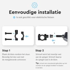 Dyken Fietsspiegel Links - Achteruitkijkspiegel Op Stuur - Fietsspiegel Ebike - Fiets Spiegel -Extreem Snel Rijden 1200x1200 364