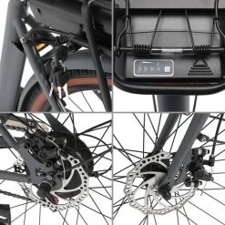 Elektrische Stadsfiets 26 '' (F264) - Stalen Frame - 6 Versnellingen Shimano - Schijfremmen - 10 Ah - Grijs -Extreem Snel Rijden 1200x1200 38